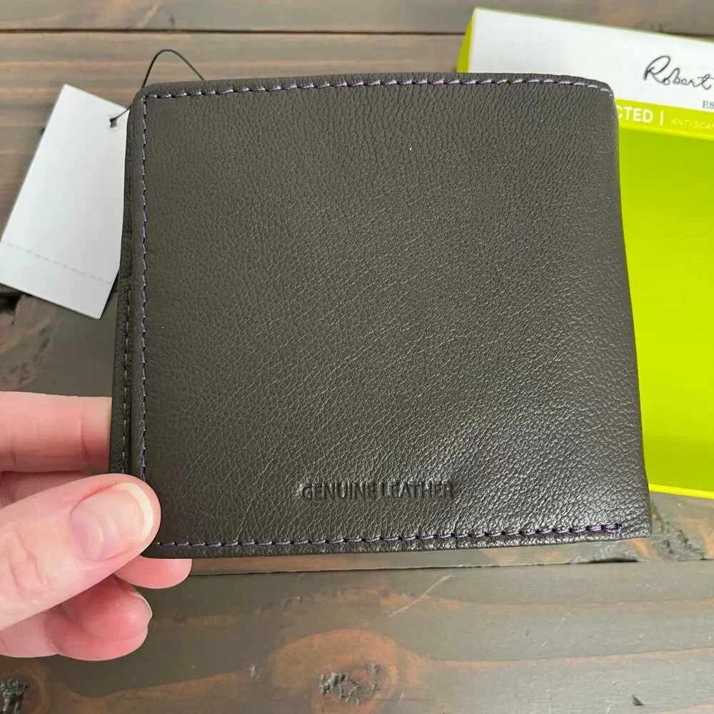 Robert Graham Namea I Brown Leather Bifold Men's Wallet RFID Blocking New in Box
